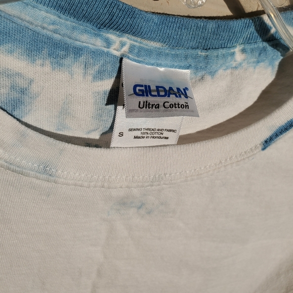 OOAK Cotton Tie Dye T-shirt White/Dark Blue - Picture 6 of 15